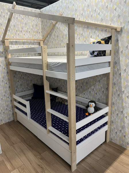 Кровать 2-х ярусная (массив) Ханни-4 180х80 (правая/левая). Без ящиков