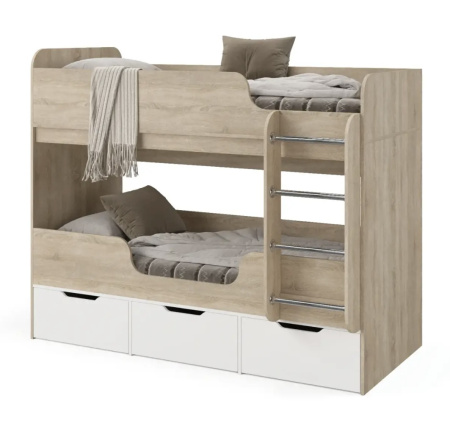 Двухъярусная кровать Малыши Двойняшки 180х80 (цвет белый) от Династия Kids