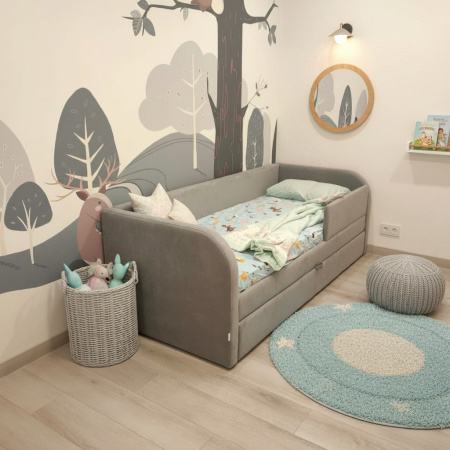 Мягкая кровать УНО 90х200 с доп. спальным местом (цвета разные)