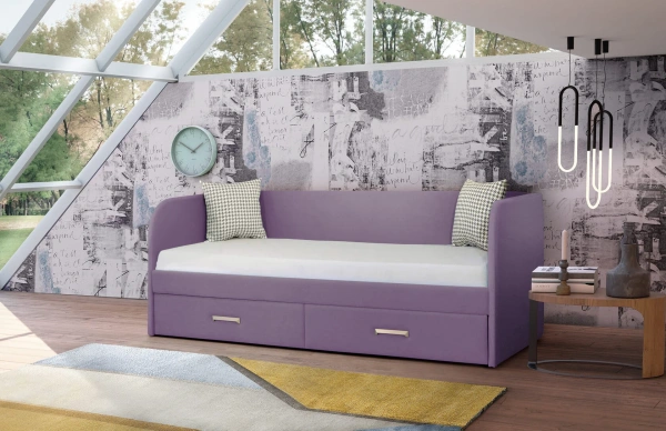 Мягкая кровать Слайт Классика 80х190 (велюр Тедди) от Династия Kids