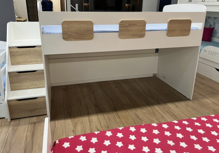 Кровать 2-х ярусная Городок 190х90 (дуб сонома+белый) от Династия Kids