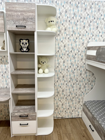 Приставка-стеллаж угловая (цвет: белый) от Династия Kids