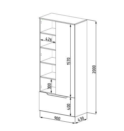 Шкаф-стеллаж Мозаика от Династия Kids