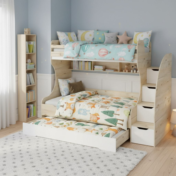 Кровать БИГ 120х200 (гаскон пайн + белый)