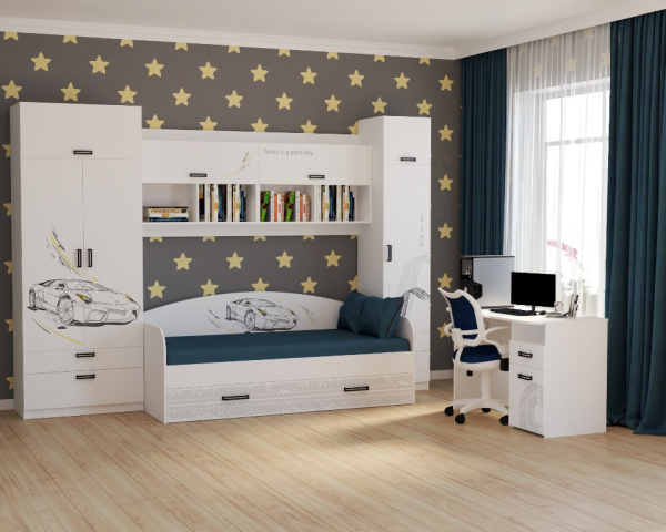 Шкаф коллекции Престиж New (с принтом) от Династия Kids