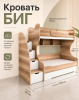 Кровать БИГ 120х200 (дуб сонома + белый) от Династия Kids