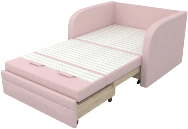 Диван выкатной Малыш Пинк 900 мм (подушки с принтом) 