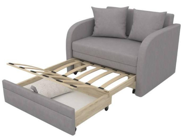 Диван выкатной Малыш Грей 1200 мм (подушки с принтом)