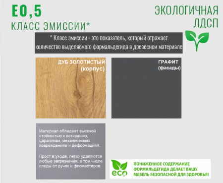 Стол 1000 мм коллекции Брайт Графит  от Династия Kids