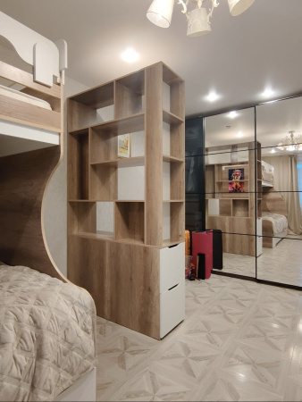 Стеллаж-перегородка для зонирования Стиль (дуб каньон + белый) 1200 мм от Династия Kids