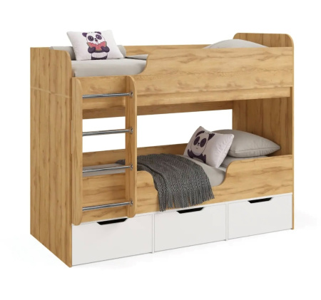 Двухъярусная кровать Малыши Двойняшки 180х80 (цвет белый) от Династия Kids