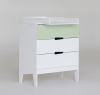 Комод Aлберо белый/шалфей (со съемным пеленальным столом) от Династия Kids
