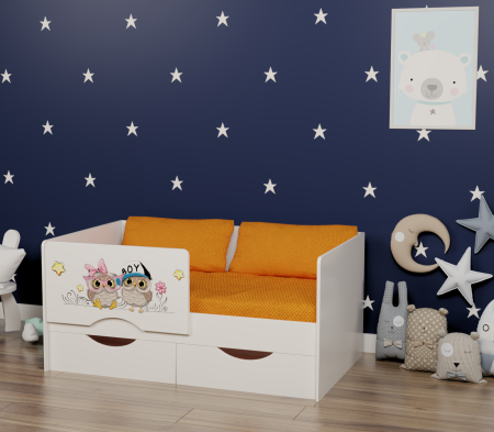 Кровать Малютка Совята 140х80  от Династия Kids