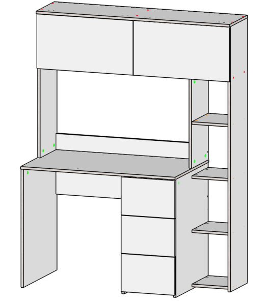 Стол Ритм 1250 мм (корпус дуб золотистый + фасады белые). Левый/правый