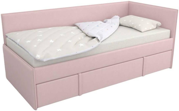 Угловая кровать МОНО 90х190 с ящиком (цвета разные)