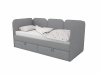 Мягкая кровать 90х200 Соната Грей с 2 ящиками
