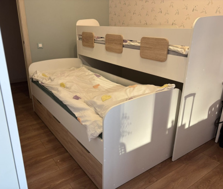 Двухъярусная кровать Городок (цвет белый) от Династия Kids