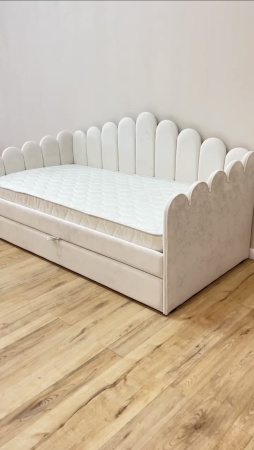 Мягкая кровать Мира Сирень 90х190 с доп. спальным местом