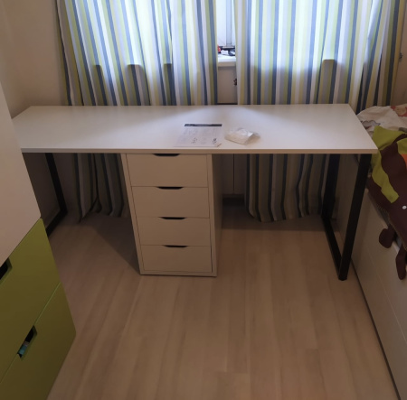 Стол Дуэт 2400 мм (белый + опоры белые) от Династия Kids