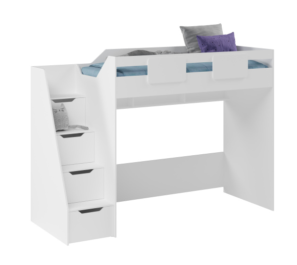 Кровать-чердак коллекции Мозаика-2 (цвет белый) 200х90