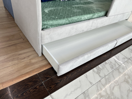 Мягкая кровать Nepos 200х90 (с бортиком и ящиком). Велюр Velutto - 5 цветов в продаже!