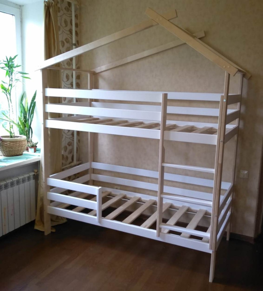 Кровать 2-х ярусная (массив) Ханни-4 180х80 (правая/левая). Без ящиков