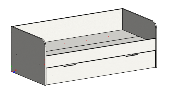 Кровать Дабл 190х90 с доп. спальным местом 180х80 (велюр + белый) от Династия Kids