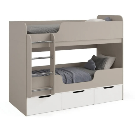 Двухъярусная кровать Малыши Двойняшки 180х80 (цвет белый) от Династия Kids