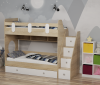 Кровать Фортуна-3 (корпус дуб сонома + фасады белые) 190*80 от Династия Kids