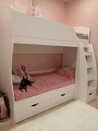 Двухъярусная кровать Умка (цвет белый) 180*80 от Династия Kids