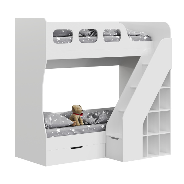 Кровать двухъярусная 190х80 Умка-4 (цвет белый) 