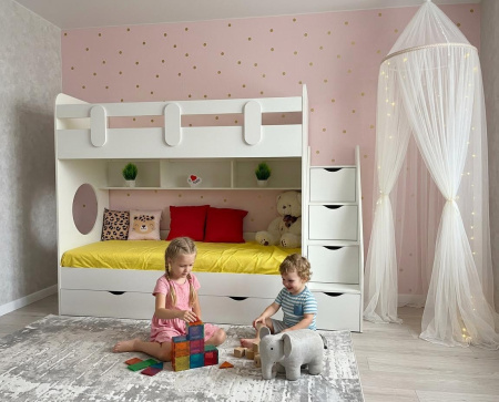 Двухъярусная кровать Фортуна 180х80 (размеры и цвета разные) от Династия Kids