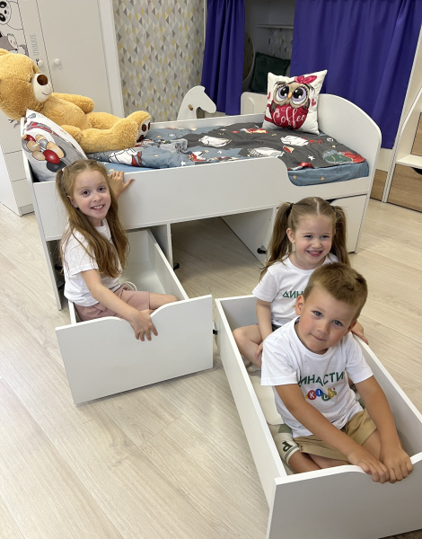 Кровать Малыш правая/левая (цвет: белый) от Династия Kids