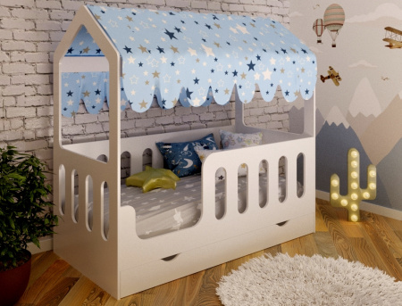 Кровать Теремок 160х80 с ящиком (цвет: белый) от Династия Kids