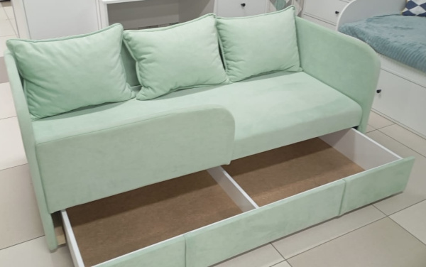 Диван-кровать Кэви 165х75. Матрас, бортик, подушки в комплекте! 