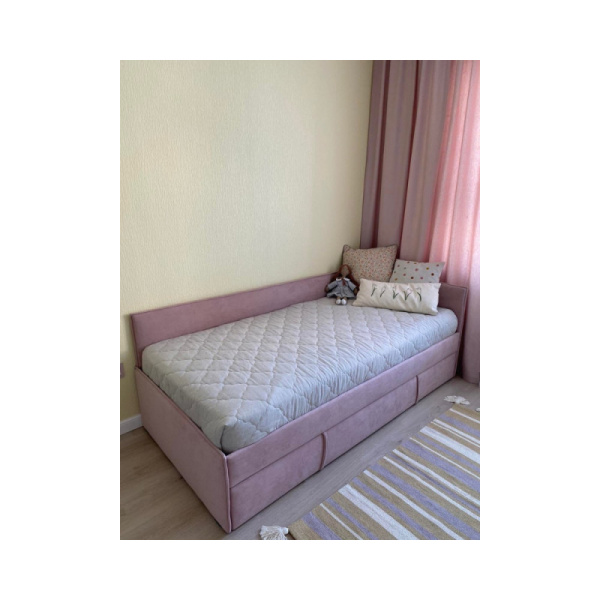 Угловая кровать МОНО 80х160 с 2 ящиками (цвета разные)