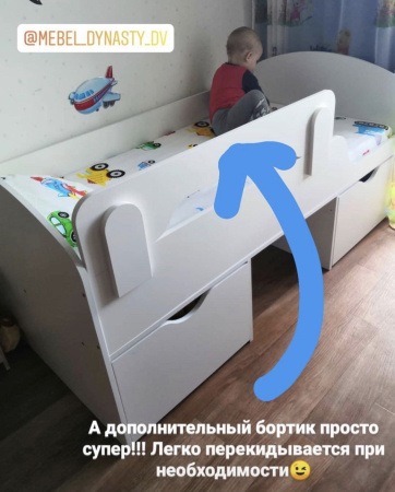 Кровать Малыш правая/левая (цвет: белый) от Династия Kids