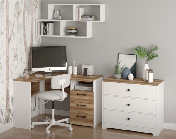 Набор для школьника (стол угловой + полка + комод)