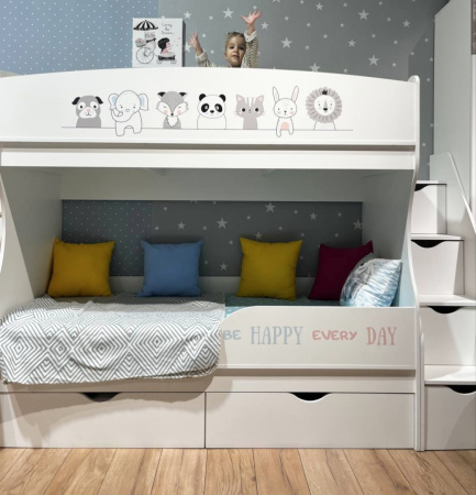 Двухъярусная кровать Хэппи 180х80 с бортиком от Династия Kids