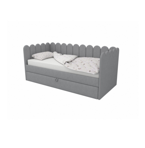 Мягкая кровать Элис Беж 90х190 с доп. спальным местом