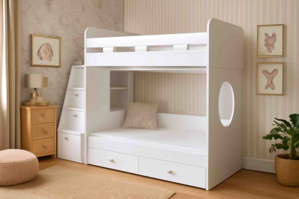 Кровать двухъярусная Фортуна-2 (цвет белый) 180х80