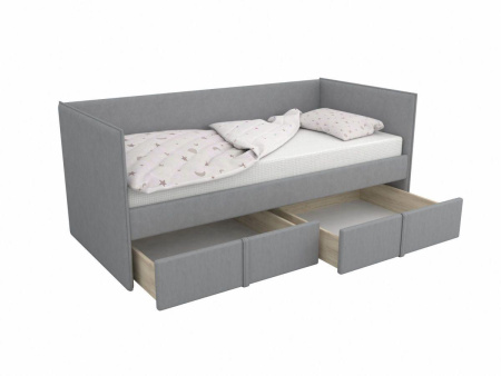 Кровать мягкая МОНО 90х200 с 2 ящиками (цвета разные)