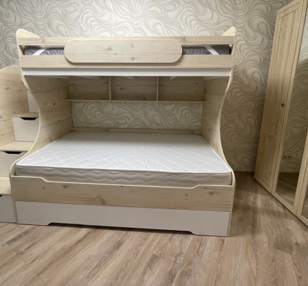 Кровать двухъярусная БИГ (цвет белый) 200х120 от Династия Kids